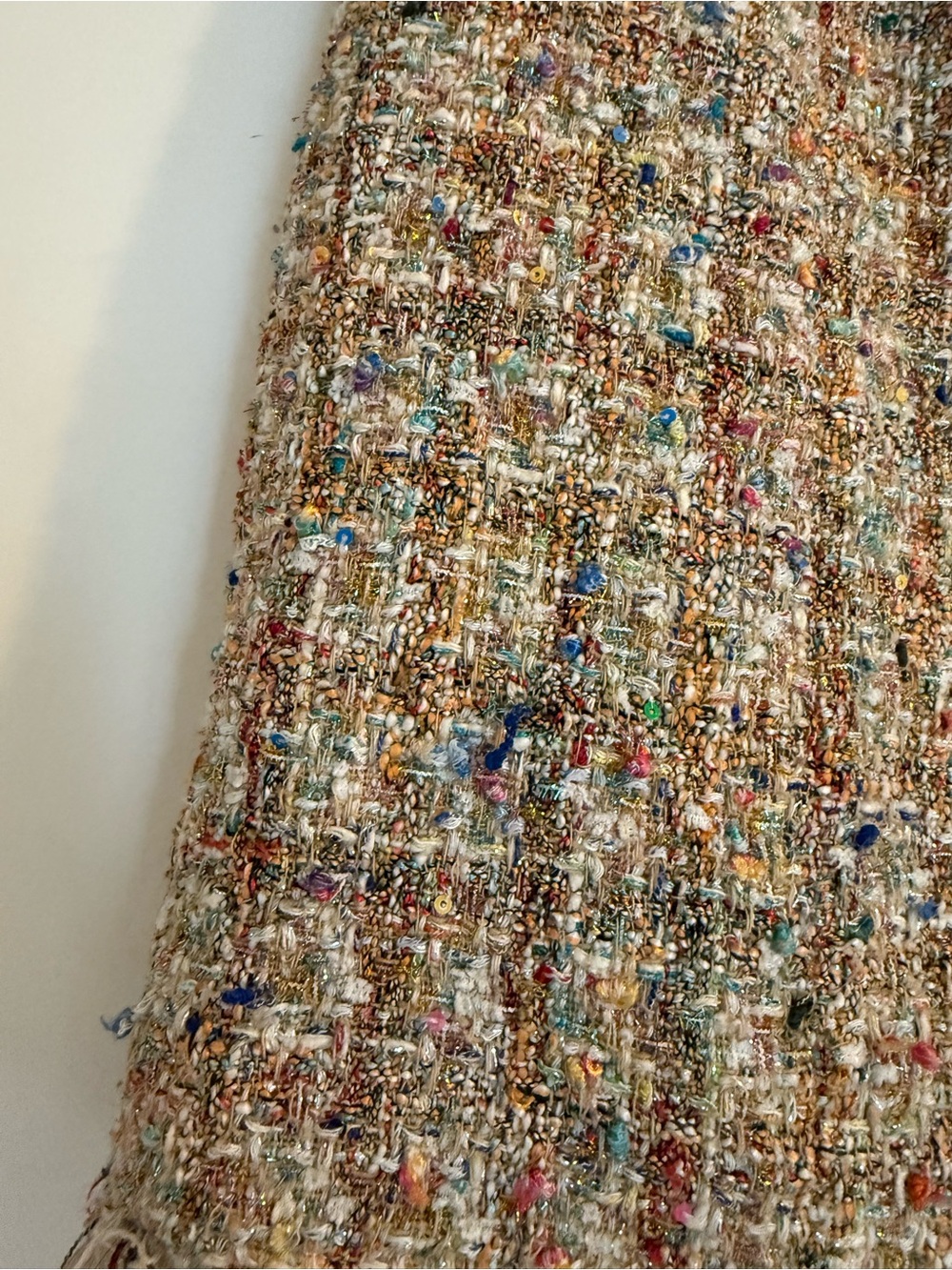 Walter Baker Cream Multicolor Tweed Mini Skirt with Gold Buttons - Picture 2 of 8